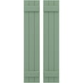 thumbnail image 1 of Ekena Millwork 10 1/2"W x 73"H Americraft Three Board (2 Batten) Exterior Real Wood Joined Board-n-Batten Shutters (Per Pair), Track Green, 1 of 10