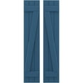 thumbnail image 1 of Ekena Millwork 10 1/2"W x 78"H Americraft Three Board (2 Batten) Exterior Real Wood Joined Board-n-Batten Shutters w/ Z-Bar (Per Pair), Sojourn Blue, 1 of 10