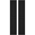 thumbnail image 1 of Ekena Millwork 10 1/2"W x 78"H Americraft Three Board Exterior Real Wood Two Equal Panel Framed Board-n-Batten Shutters (Per Pair), Black, 1 of 9
