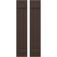 thumbnail image 1 of Ekena Millwork 10 1/2"W x 80"H Americraft Three Board (2 Batten) Exterior Real Wood Joined Board-n-Batten Shutters (Per Pair), Raisin Brown, 1 of 10