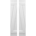 thumbnail image 1 of Ekena Millwork 10 1/2"W x 84"H Americraft Three Board (2 Batten) Exterior Real Wood Joined Board-n-Batten Shutters w/ Z-Bar (Per Pair), White, 1 of 10