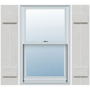 Ekena Millwork 10 3/4"W x 36"H Timberthane Faux Rustic Two Board Joined Board-n-Batten Faux Wood Shutters, Rough Cedar (Per Pair)