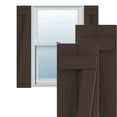thumbnail image 1 of Ekena Millwork 10 3/4"W x 49"H True Fit PVC Two Board Joined Board-n-Batten Shutters w/Z-Bar, Raisin Brown (Per Pair - Hardware Not Included), 1 of 8