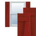 thumbnail image 1 of Ekena Millwork 10 3/4"W x 52"H True Fit PVC Two Board Joined Board-n-Batten Shutters w/Z-Bar, Fire Red (Per Pair - Hardware Not Included), 1 of 8