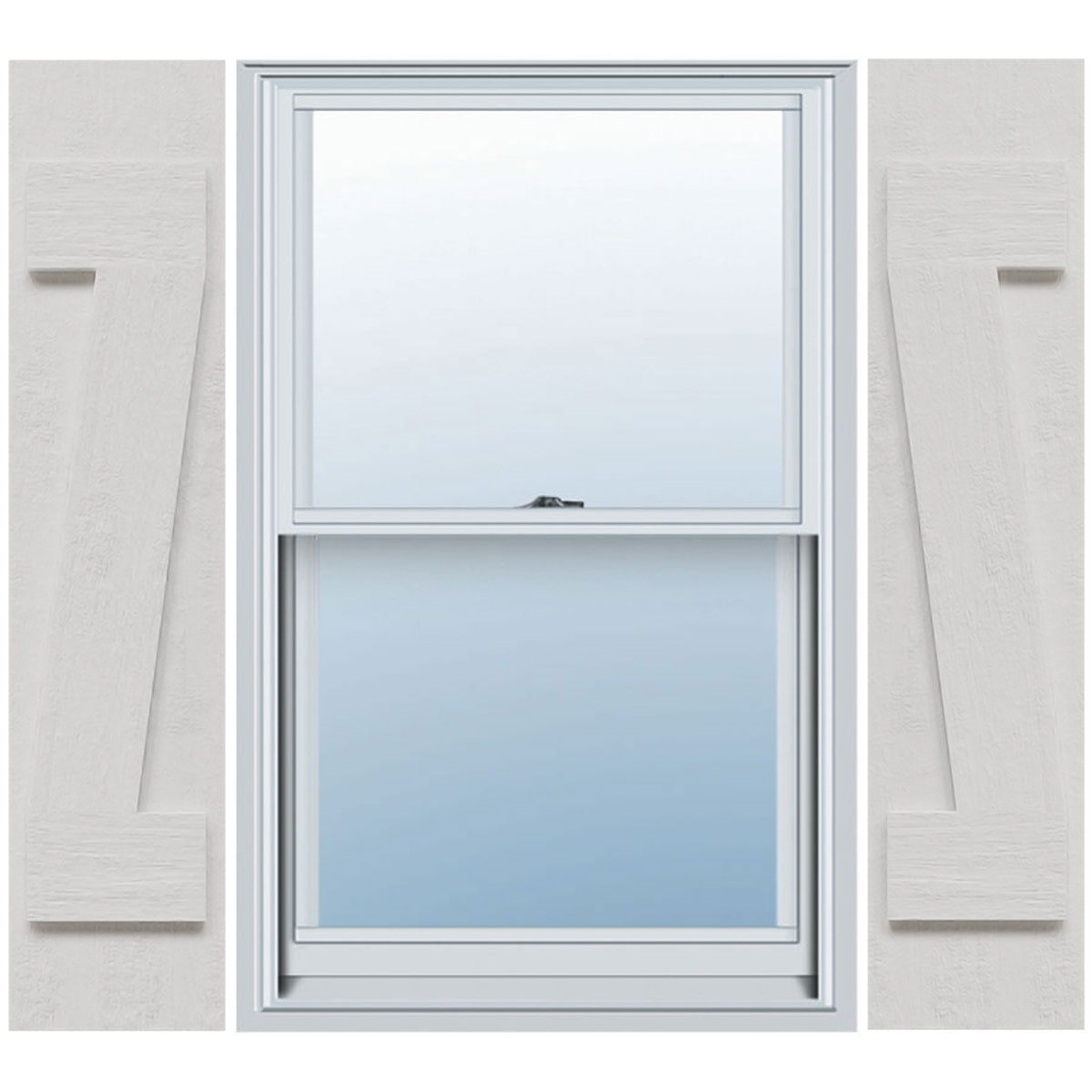 77" White Faux Wood Rustic Board-n-Batten Shutters