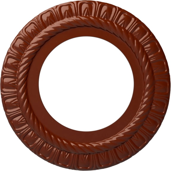 Ekena Millwork 10 5/8"OD x 5 3/4"ID x 1/2"P Claremont Ceiling Medallion (Fits Canopies up to 7"), Hand-Painted Firebrick