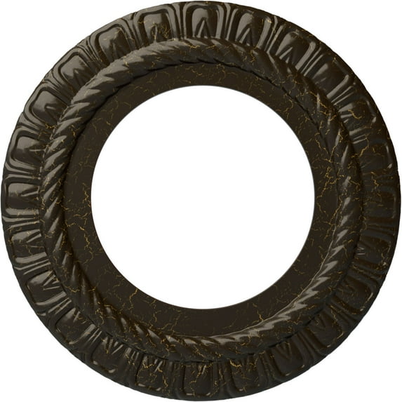 Ekena Millwork 10 5/8"OD x 5 3/4"ID x 1/2"P Claremont Ceiling Medallion (Fits Canopies up to 7"), Hand-Painted Stone Hearth Crackle
