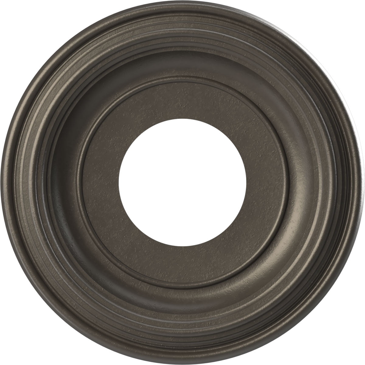 10" Universal Aged Metallic Weathered Steel PVC Ceiling Medallion