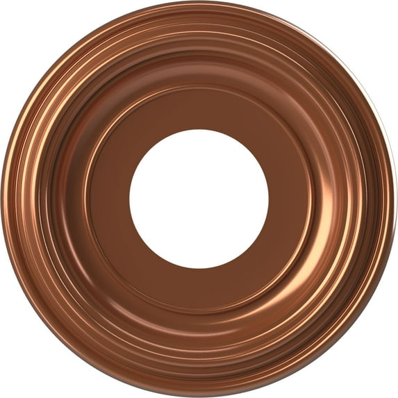 Ekena Millwork 10"OD x 3 1/2"ID x 1 1/8"P Traditional Thermoformed PVC Ceiling Medallion (Fits Canopies up to 5 1/2"), Bright Coat Copper