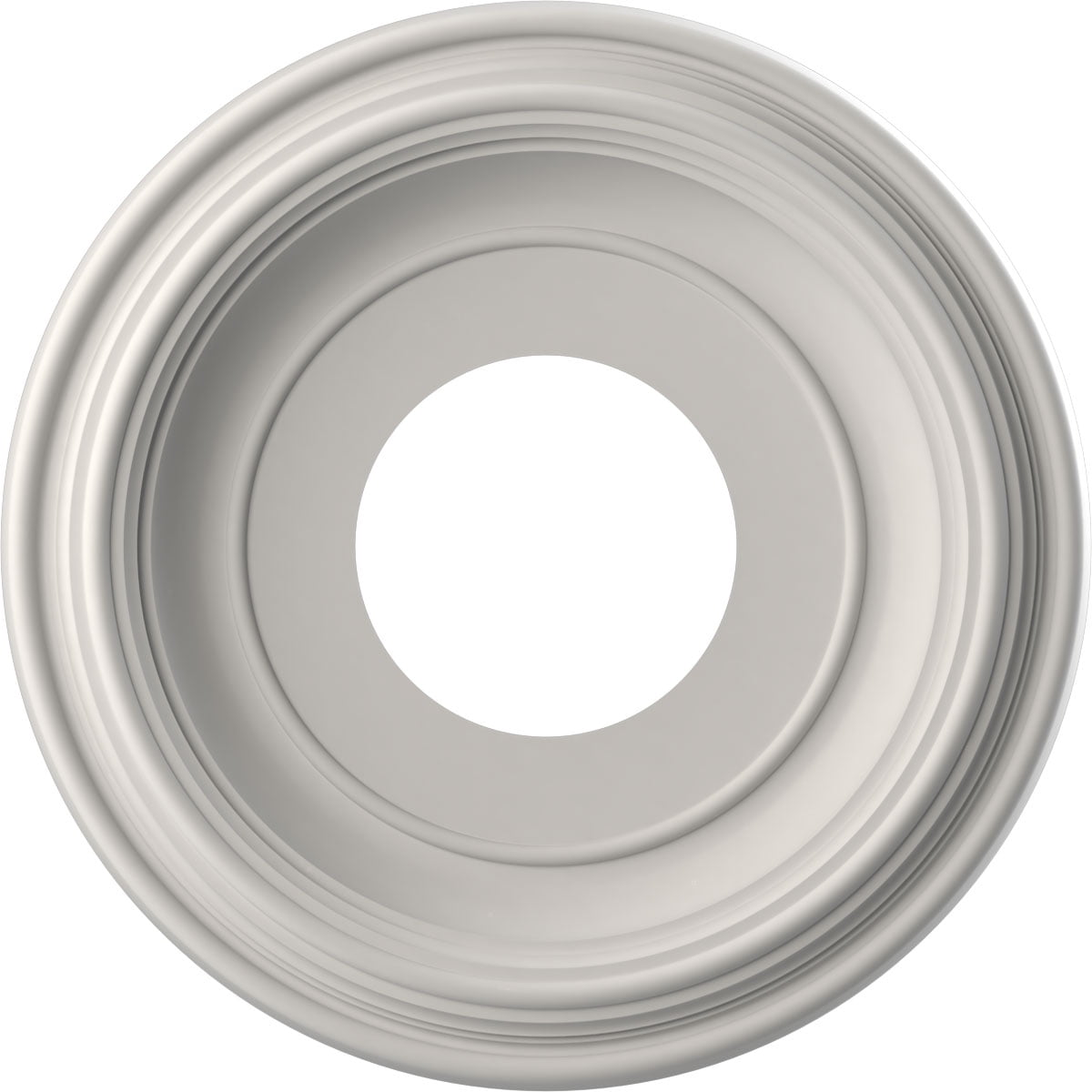 Ekena Millwork 10"OD x 3 1/2"ID x 1 1/8"P Traditional Thermoformed PVC Ceiling Medallion (Fits Canopies up to 5 1/2"), UltraCover Satin Blossom White