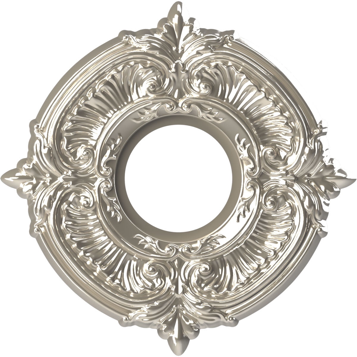 Attica 10" Bright Coat Chrome Thermoformed PVC Ceiling Medallion