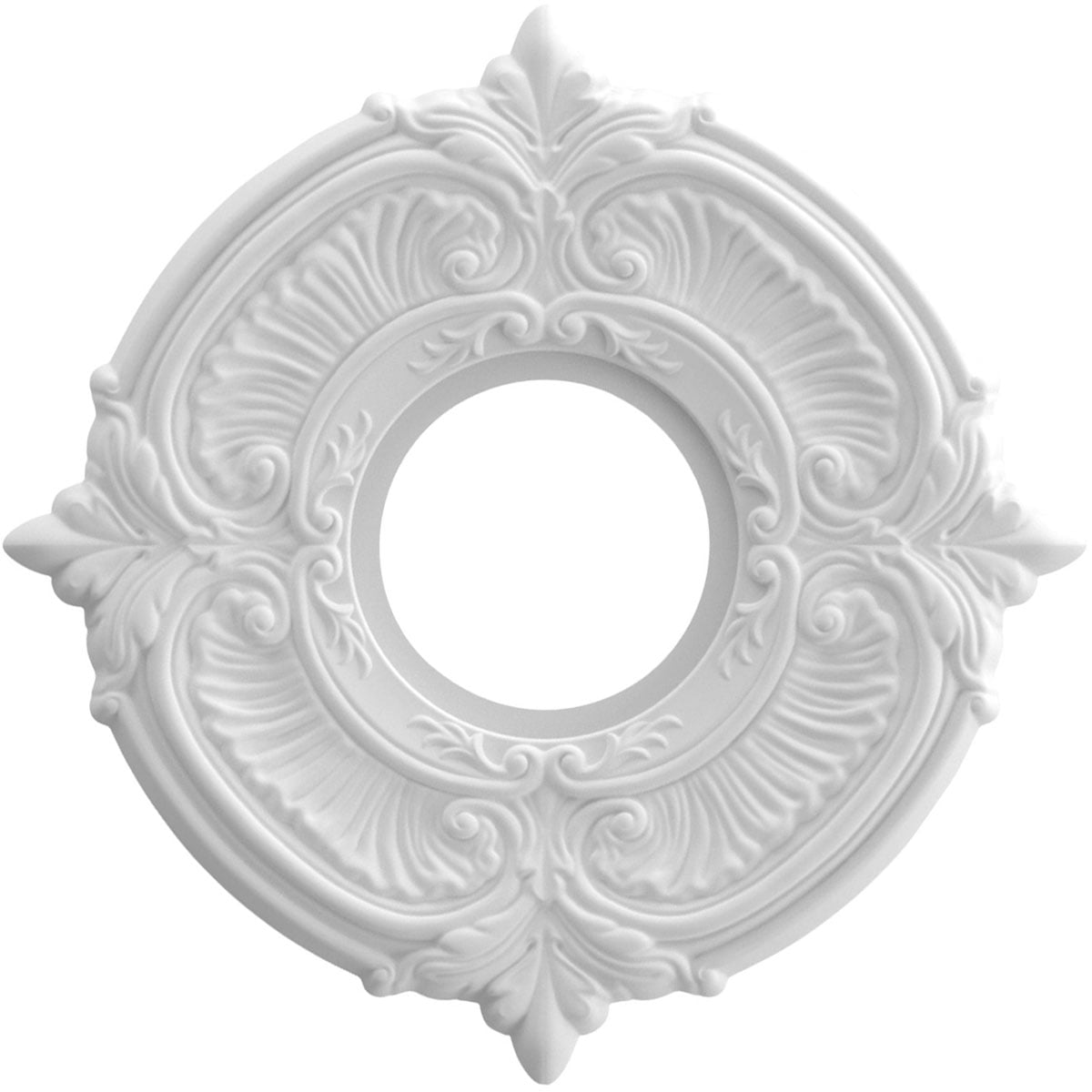 White Thermoformed PVC Decorative Ceiling Medallion, 10" Diameter