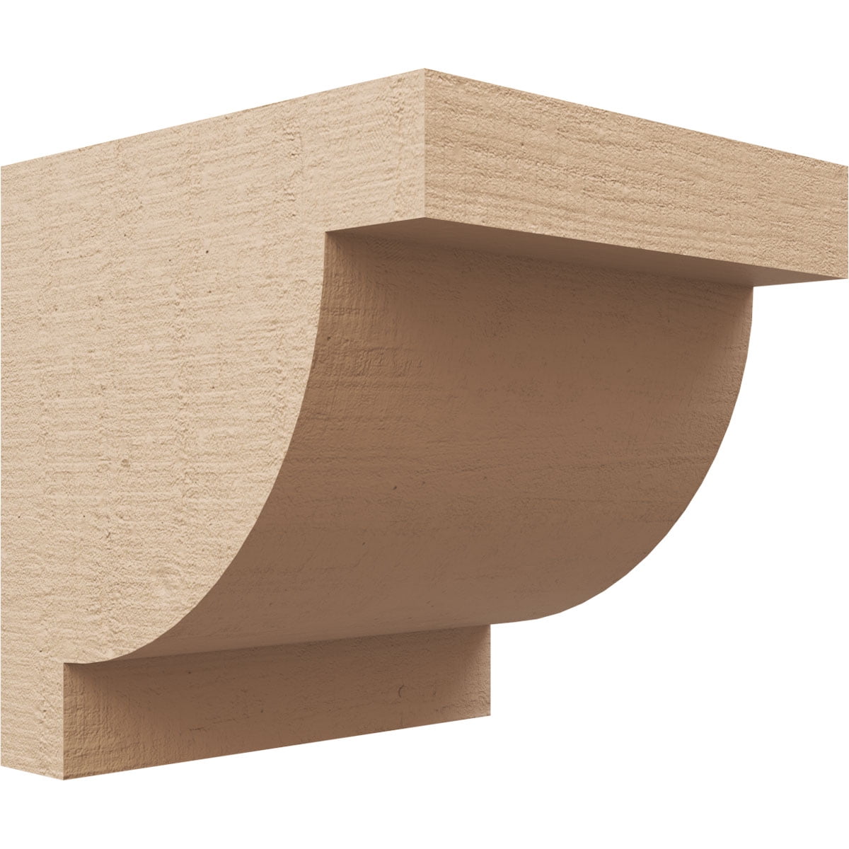 10"W x 10"D x 10"H Wide Alpine Rough Cedar Woodgrain TimberThane Corbel, Primed Tan