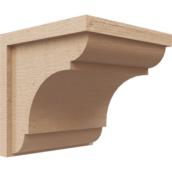 10"W x 10"D x 10"H Wide Bryant Rough Cedar Woodgrain TimberThane Corbel, Primed Tan