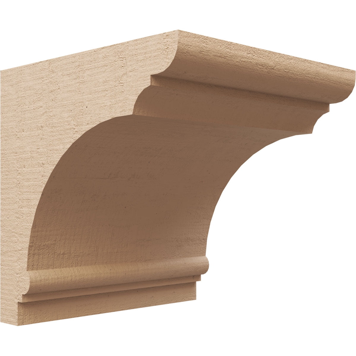 10"W x 10"D x 10"H Wide Hughes Rough Cedar Woodgrain TimberThane Corbel, Primed Tan