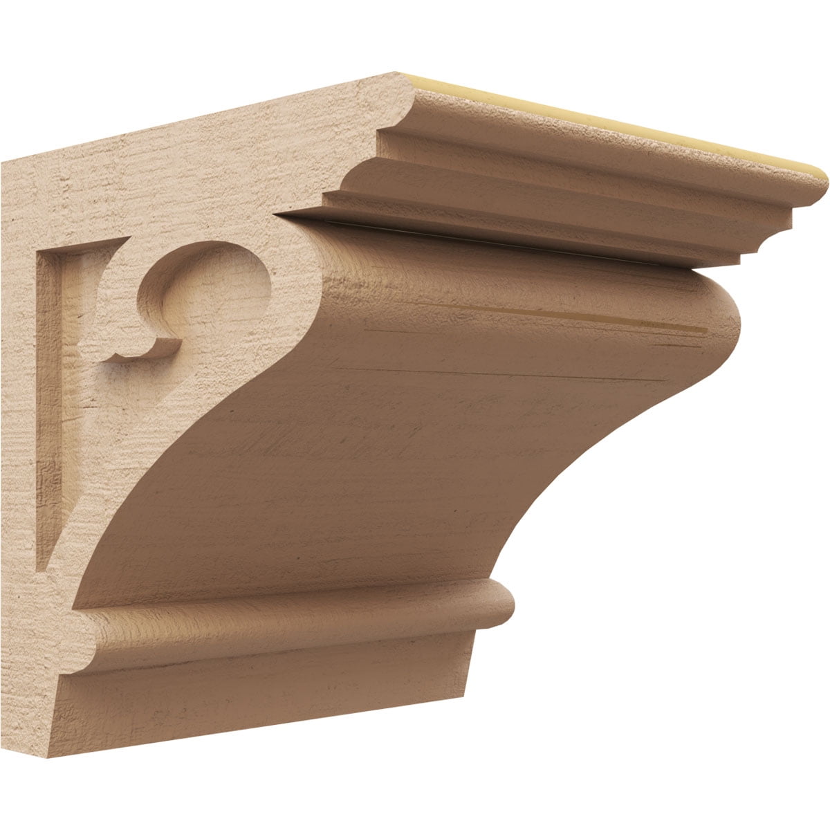 10"W x 10"D x 10"H Wide Mayflower Rough Cedar Woodgrain TimberThane Corbel, Primed Tan