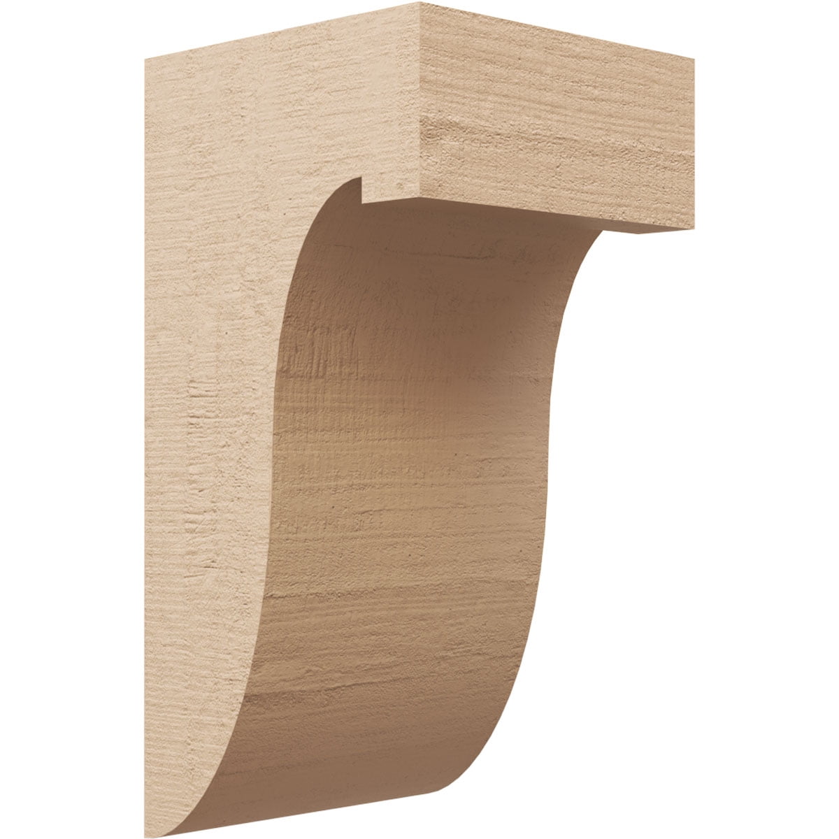 10"W x 10"D x 20"H Wide Del Monte Rough Cedar Woodgrain TimberThane Corbel, Primed Tan