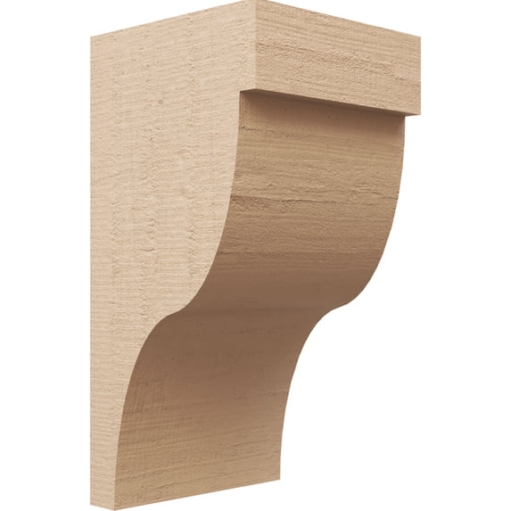10"W x 10"D x 20"H Wide Garner Rough Cedar Woodgrain TimberThane Corbel, Primed Tan