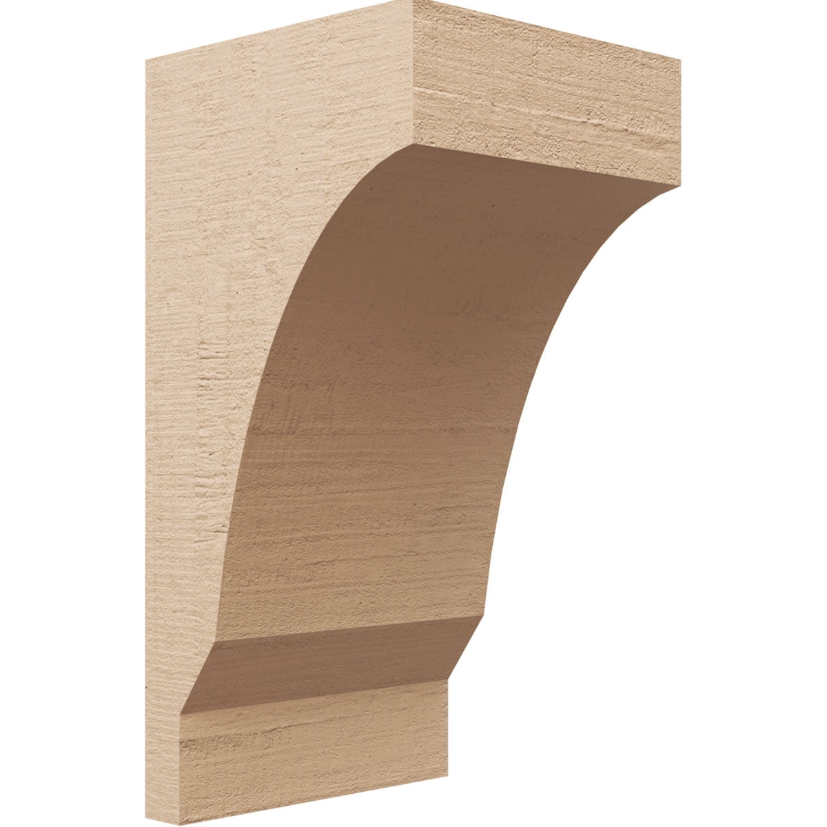 10"W x 10"D x 20"H Wide Moab Rough Cedar Woodgrain TimberThane Corbel, Primed Tan