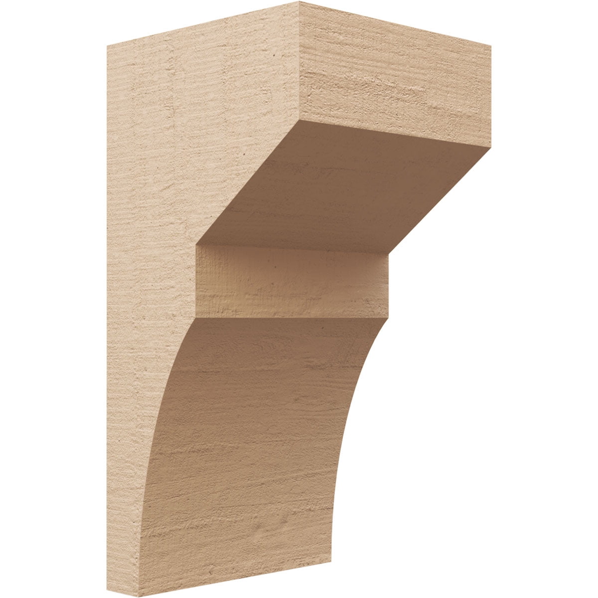 10"W x 10"D x 20"H Wide Monterey Rough Cedar Woodgrain TimberThane Corbel, Primed Tan