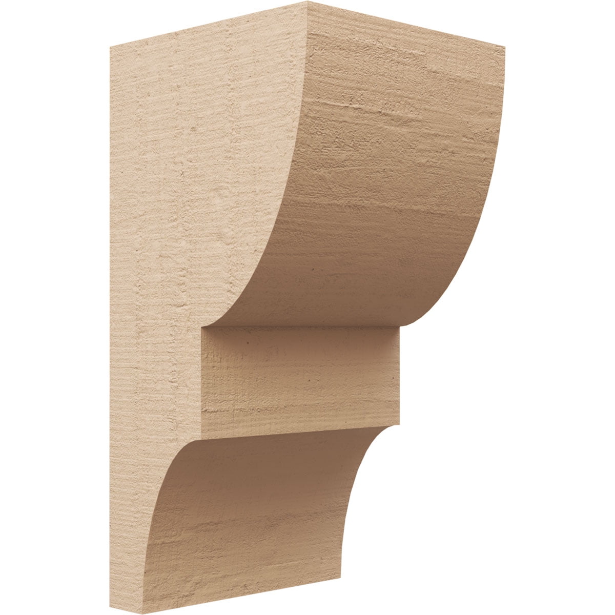 10"W x 10"D x 20"H Wide Ridgewood Rough Cedar Woodgrain TimberThane Corbel, Primed Tan