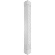 Ekena Millwork 10"W x 10'H Craftsman Classic Square Non-Tapered Chevron Modern Fretwork Column w/ Standard Capital & Standard Base