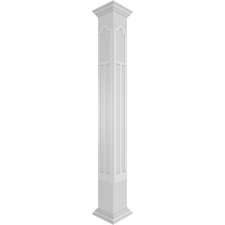 product image of Ekena Millwork 10"W x 10'H Craftsman Classic Square Non-Tapered Paramount Fretwork Column w/ Crown Capital & Crown Base