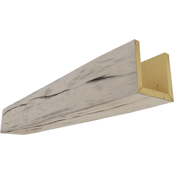 Ekena Millwork 10"W x 10"H x 14'L 3-Sided (U-beam) Riverwood Endurathane Faux Wood Ceiling Beam, Burnished Pine