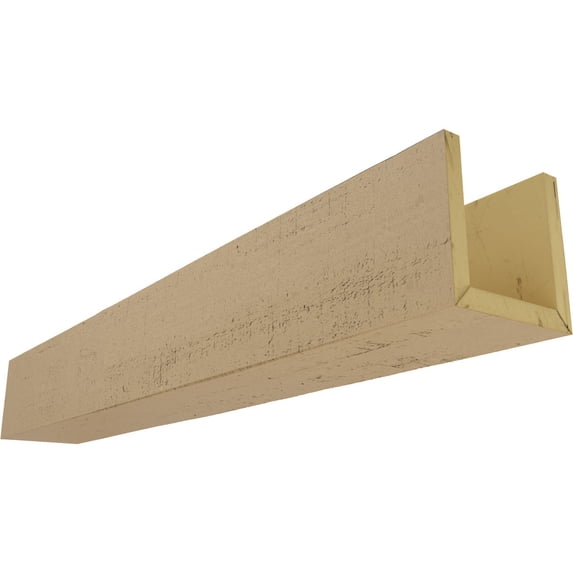 Ekena Millwork 10"W x 10"H x 8'L 3-Sided (U-beam) Rough Cedar Endurathane Faux Wood Ceiling Beam, Natural Pine