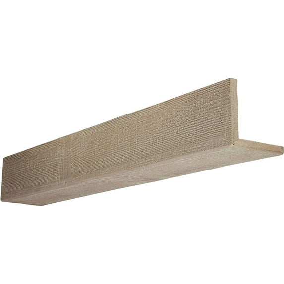 Ekena Millwork 10"W x 12"H x 12'L 2-Sided (L-beam) Rough Sawn Endurathane Faux Wood Ceiling Beam, White Washed