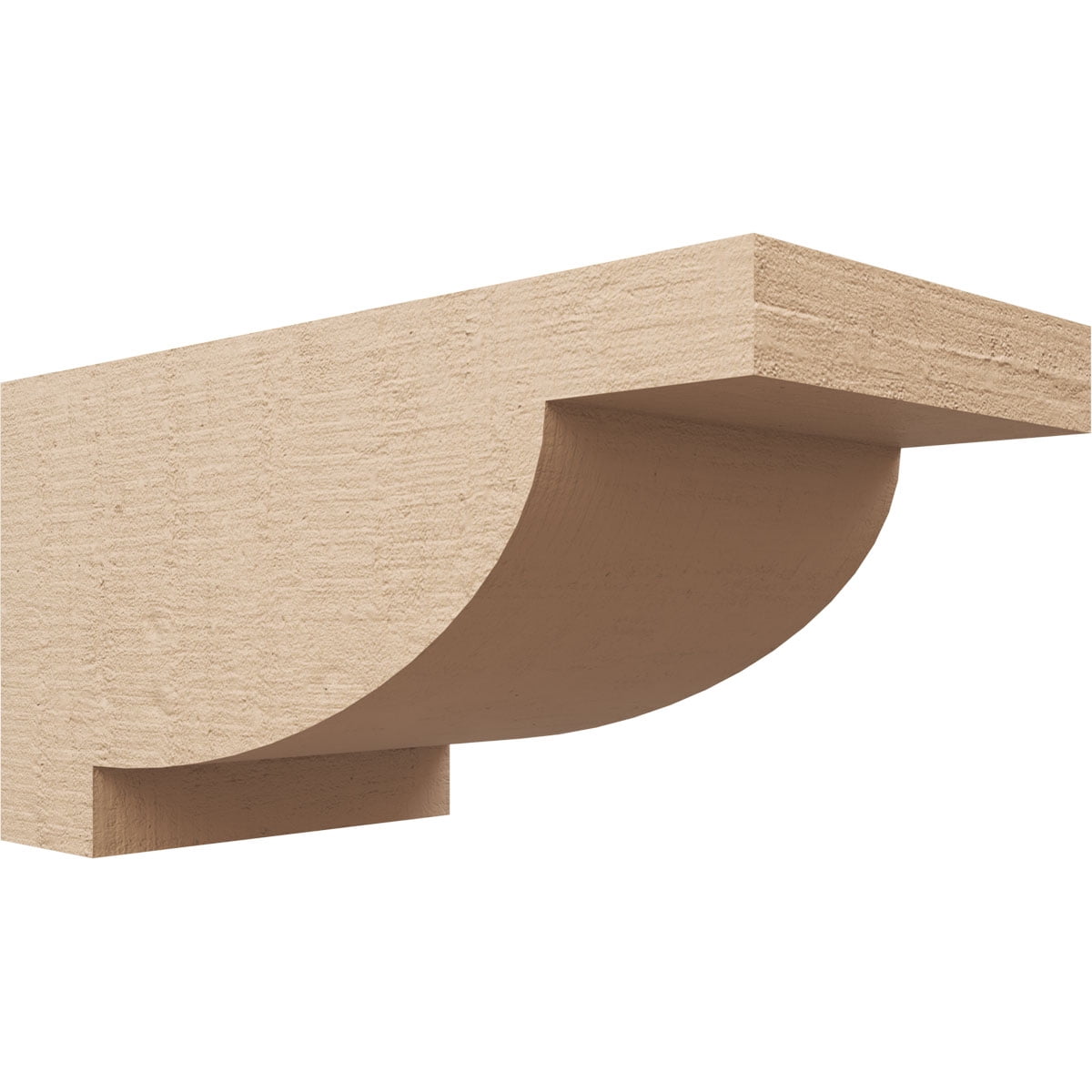 10"W x 20"D x 10"H Wide Alpine Rough Cedar Woodgrain TimberThane Corbel, Primed Tan