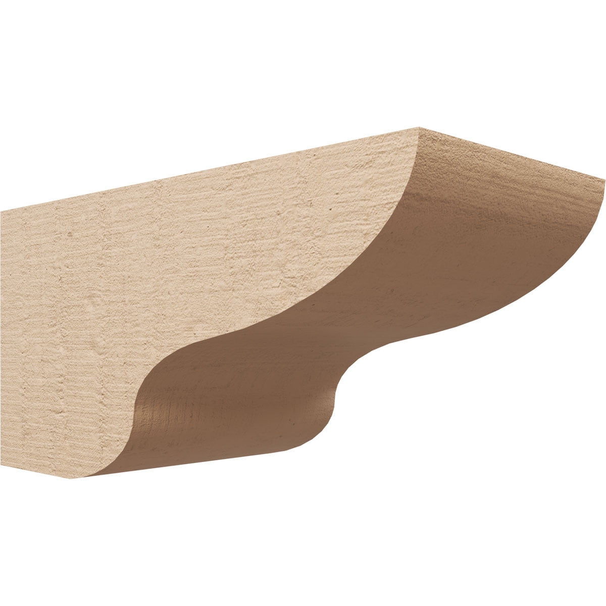 10"W x 20"D x 10"H Wide Greensboro Rough Cedar Woodgrain TimberThane Corbel, Primed Tan