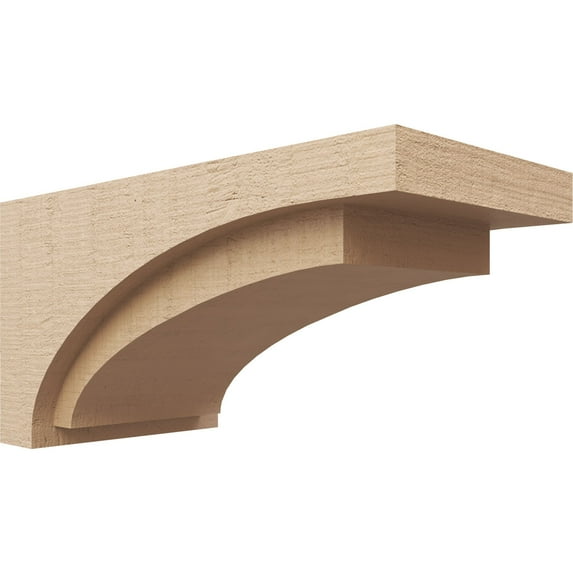 10"W x 20"D x 10"H Wide Rivera Rough Cedar Woodgrain TimberThane Corbel, Primed Tan