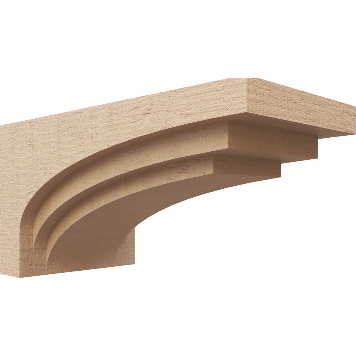 10"W x 20"D x 10"H Wide Rockford Rough Cedar Woodgrain TimberThane Corbel, Primed Tan