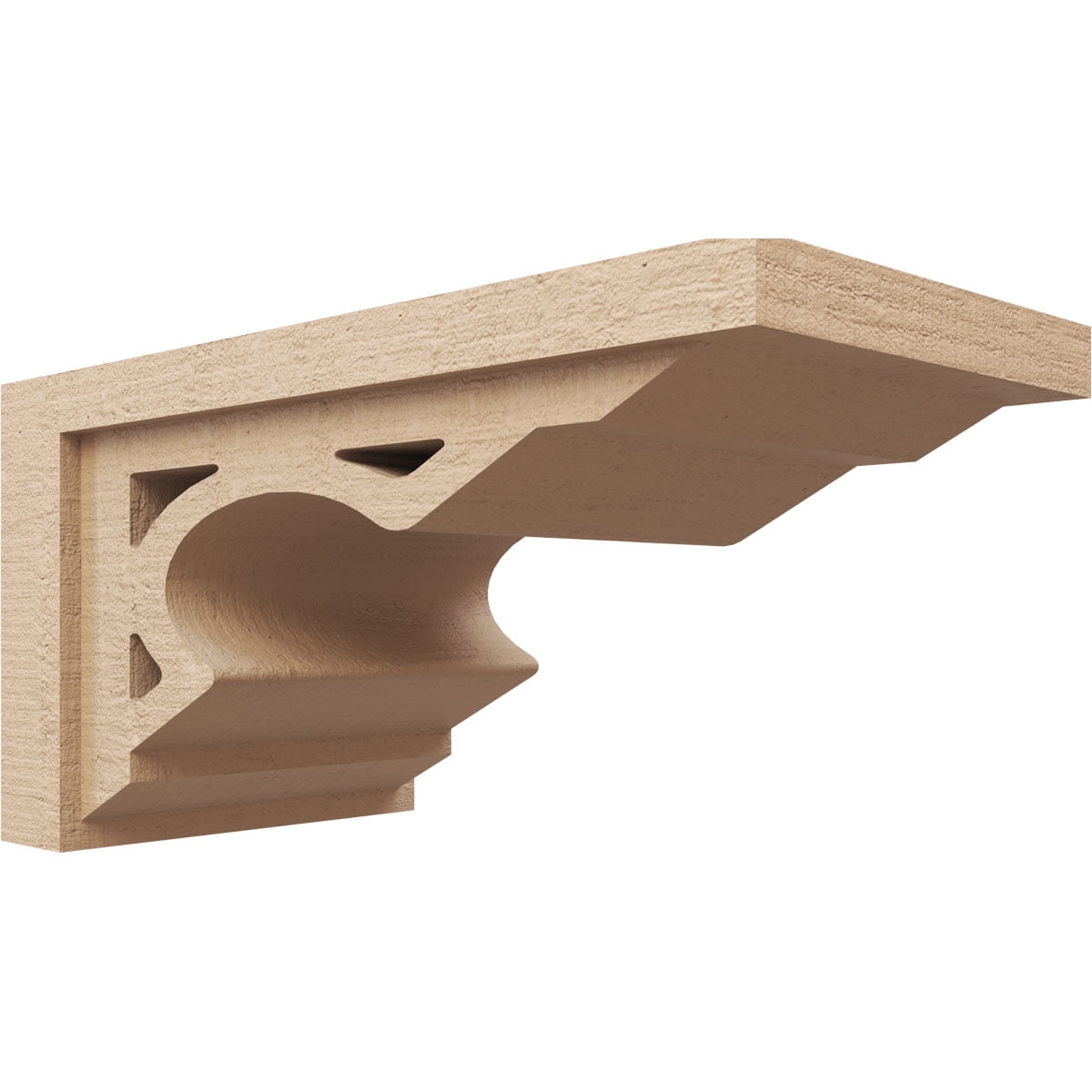 10"W x 20"D x 10"H Wide Sheridan Rough Cedar Woodgrain TimberThane Corbel, Primed Tan