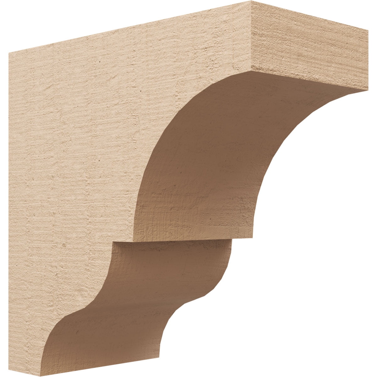10"W x 20"D x 20"H Classic Asheboro Rough Cedar Woodgrain TimberThane Corbel, Primed Tan