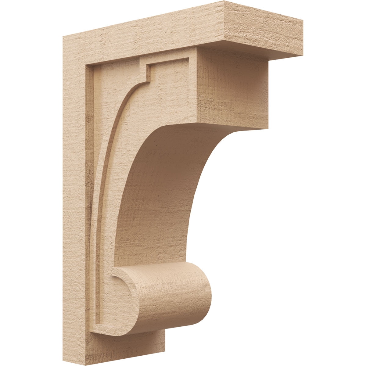 10"W x 20"D x 30"H Classic Alma Rough Cedar Woodgrain TimberThane Corbel, Primed Tan