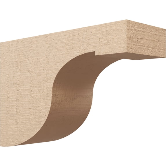 10"W x 30"D x 20"H Classic Del Monte Rough Cedar Woodgrain TimberThane Corbel, Primed Tan