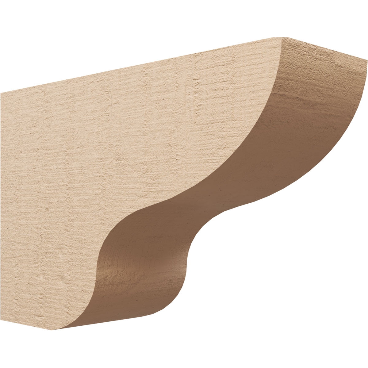 10"W x 30"D x 20"H Classic Greensboro Rough Cedar Woodgrain TimberThane Corbel, Primed Tan