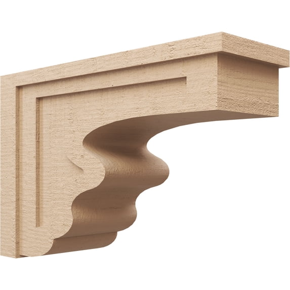 10"W x 30"D x 20"H Classic Highland Rough Cedar Woodgrain TimberThane Corbel, Primed Tan