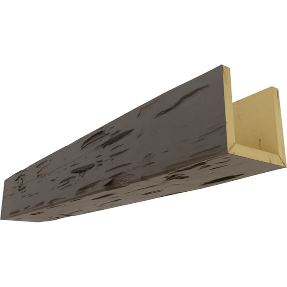 Ekena Millwork 10"W x 4"H x 14'L 3-Sided (U-beam) Pecky Cypress Endurathane Faux Wood Ceiling Beam, Natural Honey Dew
