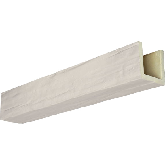 Ekena Millwork 10"W x 4"H x 16'L 3-Sided (U-beam) Riverwood Endurathane Faux Wood Ceiling Beam, Factory Prepped