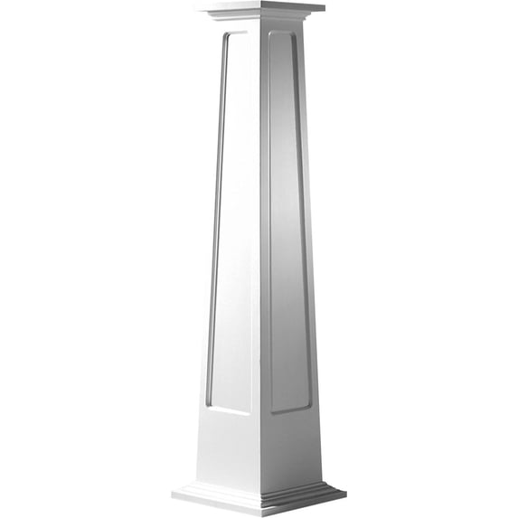 Ekena Millwork 10"W x 6'H Craftsman Classic Square Tapered Recessed Panel Column w/ Standard Capital & Base