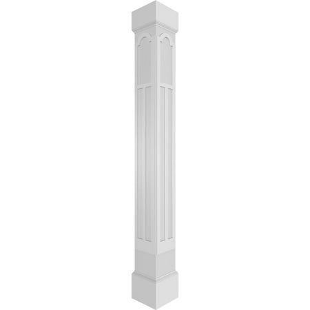 Ekena Millwork 10"W x 8'H Craftsman Classic Square Non-Tapered Paramount Fretwork Column w/ Mission Capital & Mission Base