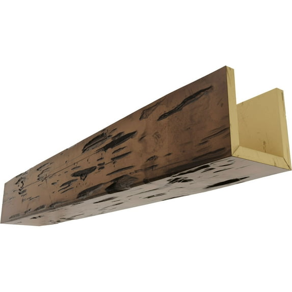Ekena Millwork 10"W x 8"H x 20'L 3-Sided (U-beam) Pecky Cypress Endurathane Faux Wood Ceiling Beam, Premium Aged