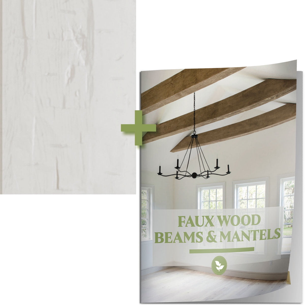 10" x 7" Hand Hewn Faux Wood Beam Sample with Catalog