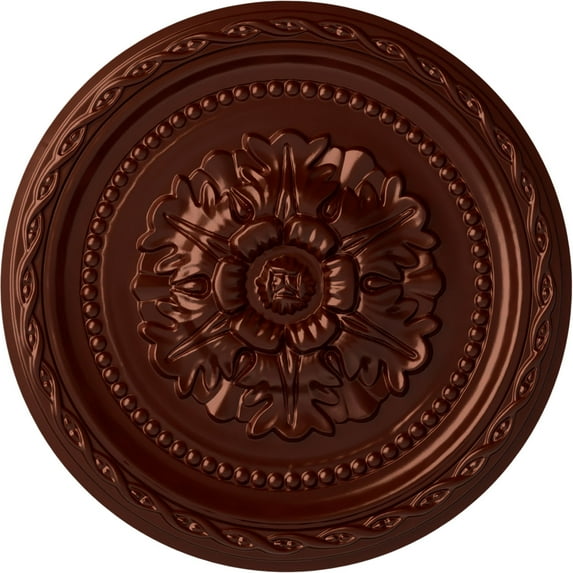 Ekena Millwork 11 1/2"OD x 1"P Palmetto Ceiling Medallion, Hand-Painted Antique Copper