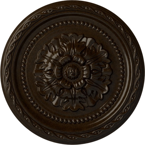 Ekena Millwork 11 1/2"OD x 1"P Palmetto Ceiling Medallion, Hand-Painted Bronze