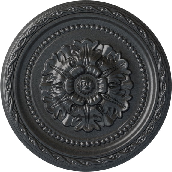 Ekena Millwork 11 1/2"OD x 1"P Palmetto Ceiling Medallion, Hand-Painted Pewter