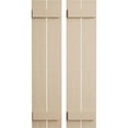 thumbnail image 1 of Ekena Millwork 11 1/2"W x 32"H Rustic Two Board Spaced Board-n-Batten Rough Cedar Faux Wood Shutters (Per Pair), Primed Tan, 1 of 12